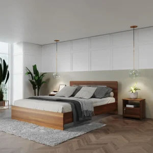 Combo Cama Con 2 Mesas Maderkit